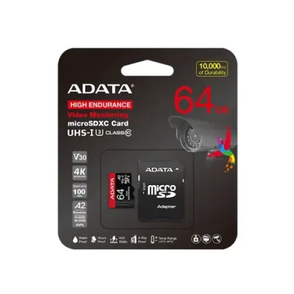 ADATA High-Endurance 64GB UHS-I Class 10 microSDXC Memory Card